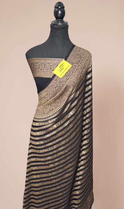 Buy Black banarasi Georgette saree online