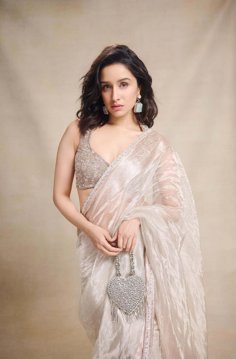 Shraddha Kapoor Pure Banarasi Tissue Handloom Saree - Designer Border