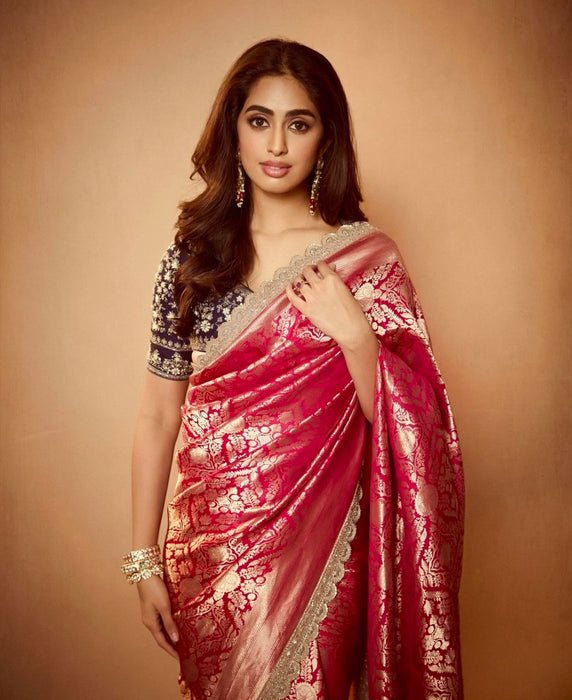 Pure Katan Silk Banarasi Handloom Saree - Brocade Tanchui
