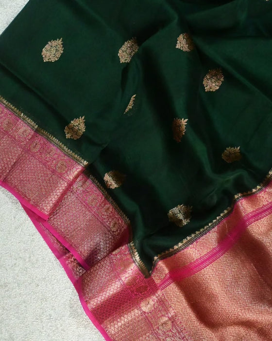 Pure Kora Banarasi Handloom Saree - Sona Roopa