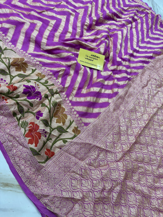 Pure Khaddi Chiffon Banarasi Handloom Saree