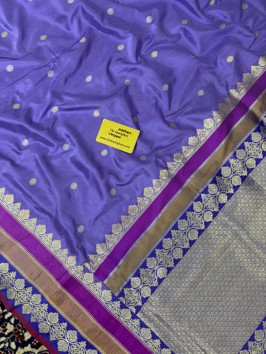 Pure Katan Banarasi Handloom Saree - Kadhiyal Roopa Motifs