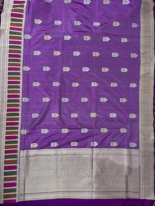 Pure Katan Banarasi Handloom Saree - Kadhiyal Rangkat
