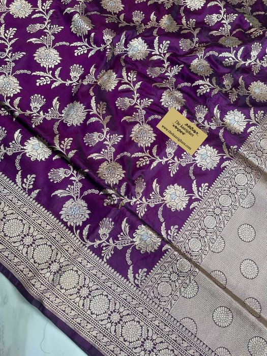 Buy magenta bridal katan saree