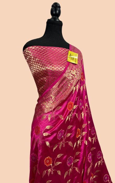 Rani Pure Dupion Banarasi Handloom Saree - Meenakari