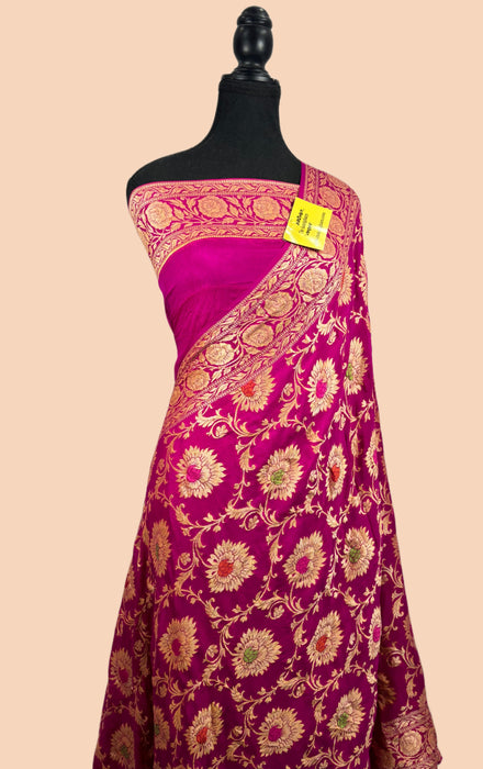 Rani Pure Khaddi Chiffon Banarasi Saree