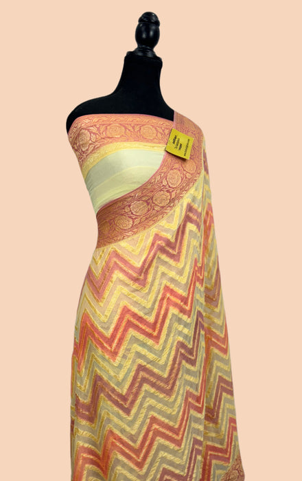 Rangkat Pure Khaddi Chiffon Banarasi Saree