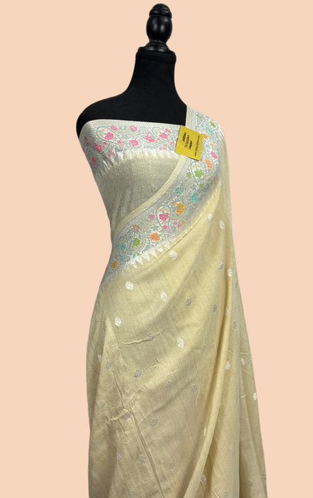 Tussar Georgette Banarasi Handloom Saree - Paithani