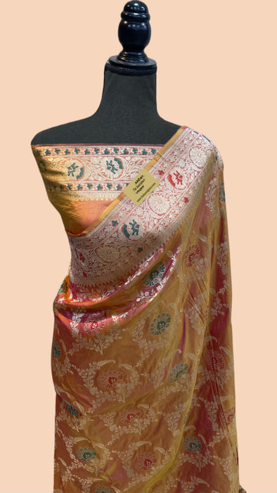 Pure Katan Banarasi Handloom Saree - Meenakari Jaal Work