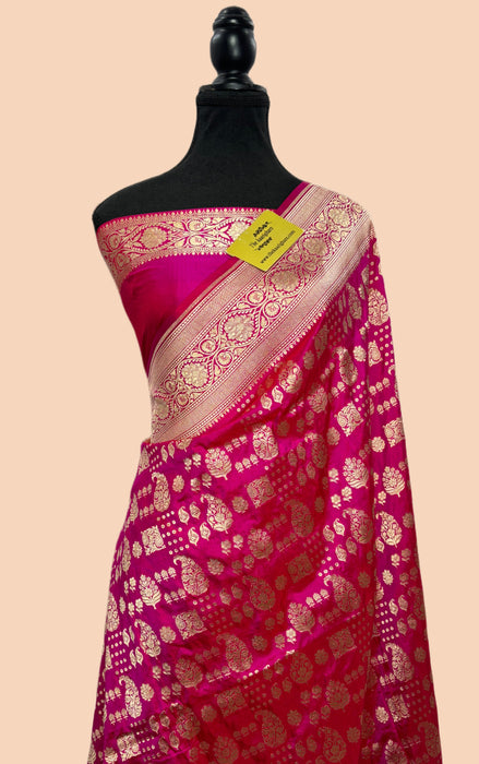 Rani Pure Katan Banarasi Handloom Saree - Kayri Work