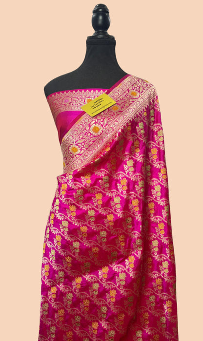 Rani Pure Katan Banarasi Handloom Saree - Meenakari Work