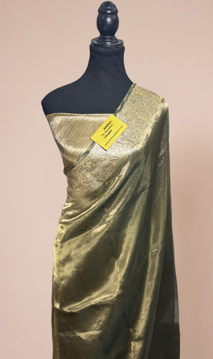 Green Pure Banarasi Tissue Handloom Saree