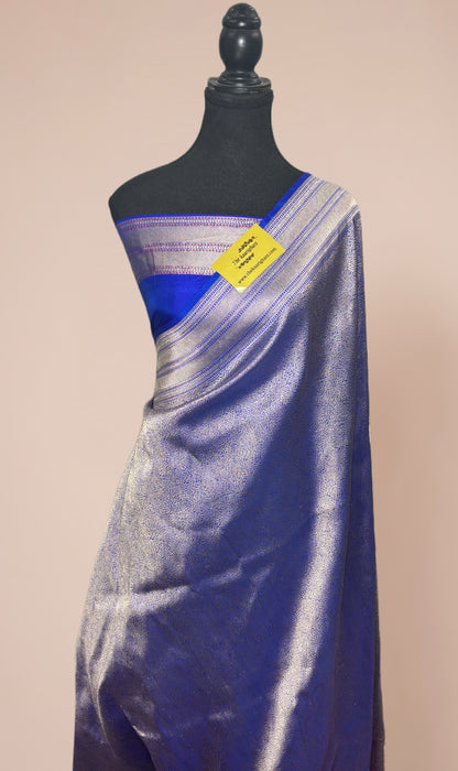 Royal Blue Pure Katan Silk Banarasi Handloom Saree - Tanchui Brocade