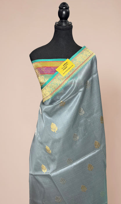 Pure Kora Banarasi Handloom Saree - Sona Roopa Work
