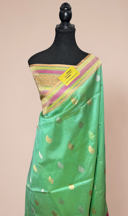 Pure Kora Banarasi Handloom Saree - Sona Roopa Work
