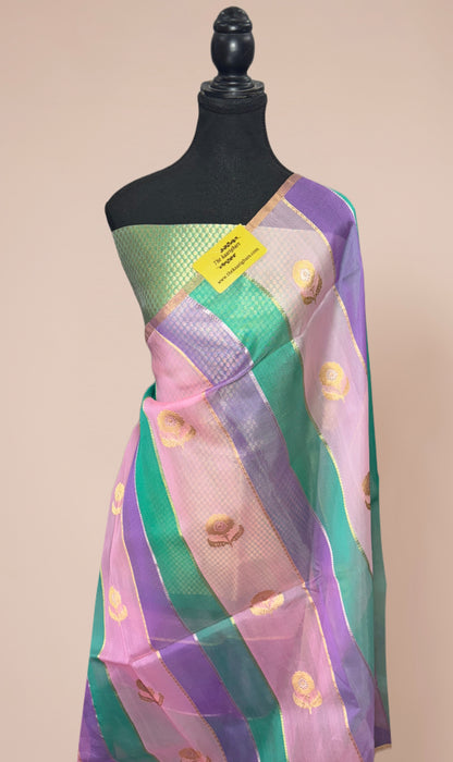 Rangkat Pure Kora Banarasi Handloom Saree - Sona Roopa Work