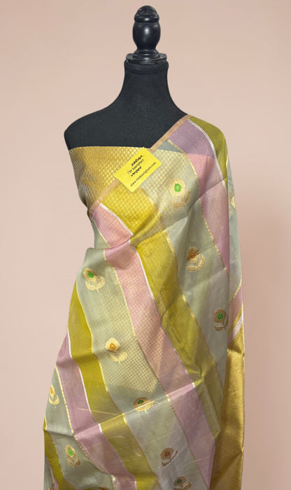 Pure Kora Banarasi Handloom Saree - Sona Roopa Work