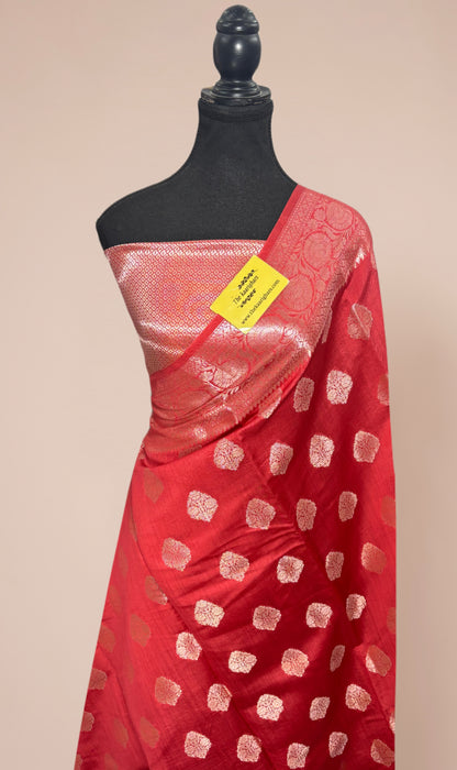 Red Pure Chiniya Banarasi Handloom Saree