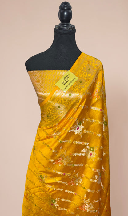 Mustard Pure Raw Mango Banarasi Handloom Saree