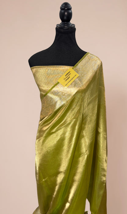 Hazel Pure Banarasi Tissue Handloom Saree - Reshmi Zari