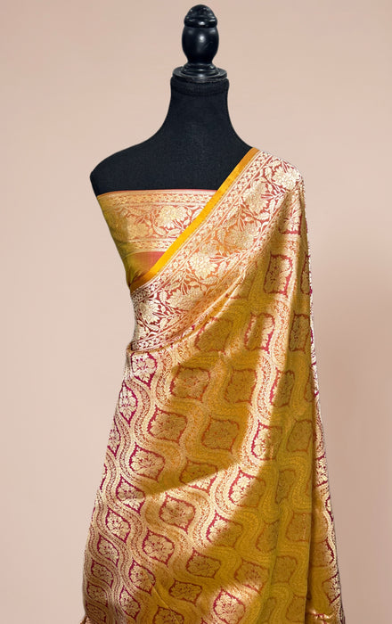 Pure Katan Silk Banarasi Handloom Saree - Tanchui Brocade