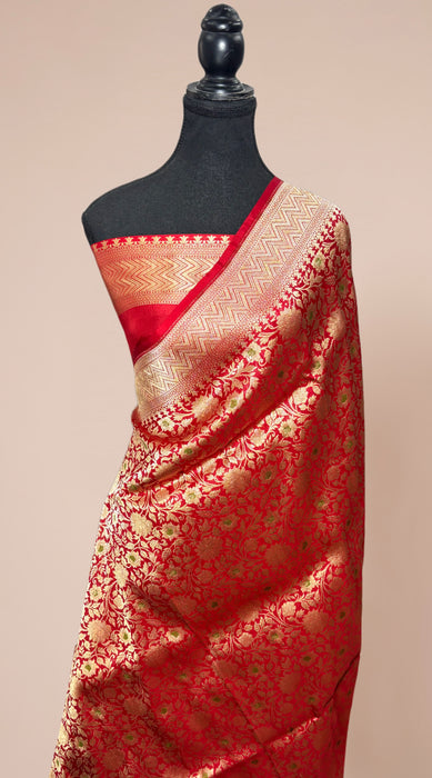 Pure Katan Silk Banarasi Handloom Saree - Tanchui Brocade
