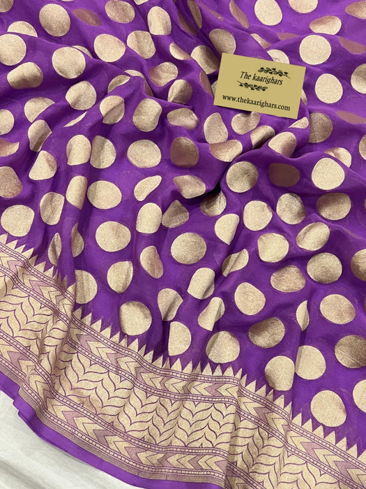 Pure Khaddi Georgette Banarasi Saree - Water zari