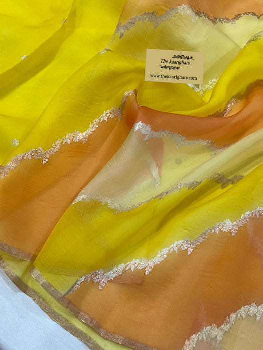 Rangkat Pure Kora Banarasi Handloom Saree - Sona Roopa