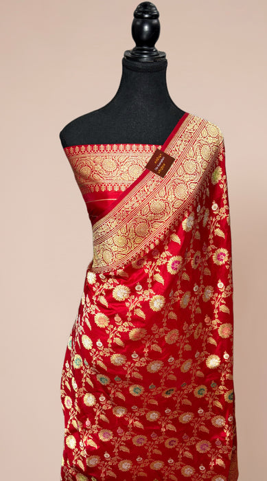 Ektara Pure Katan Silk Banarasi Handloom Saree - Kadiyal Jangla