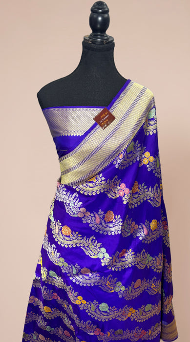Ektara Pure Katan Silk Banarasi Handloom Saree - Kadiyal Jangla