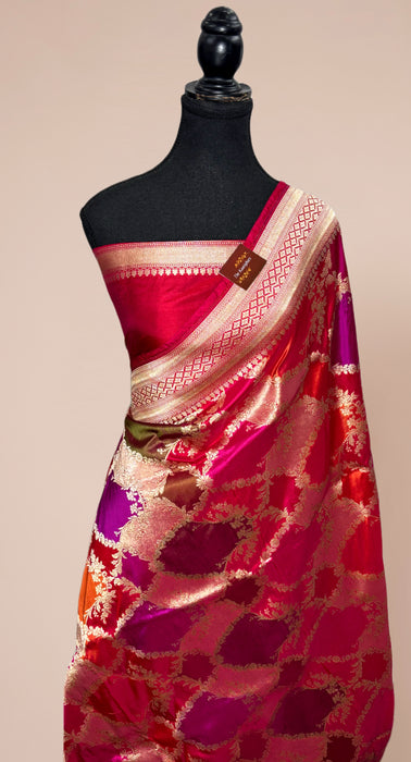 Red Pure Katan Banarasi Handloom Saree - Rangkat