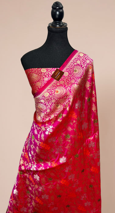 Rani Pure Katan Banarasi Handloom Saree - Meenakari Work