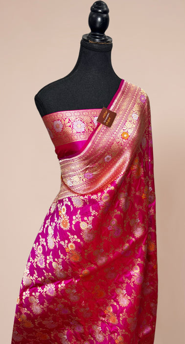 Rani Pure Katan Banarasi Handloom Saree - Meenakari Work