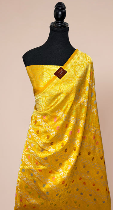 Ektara Pure Katan Silk Banarasi Handloom Saree - Kadiyal Jangla