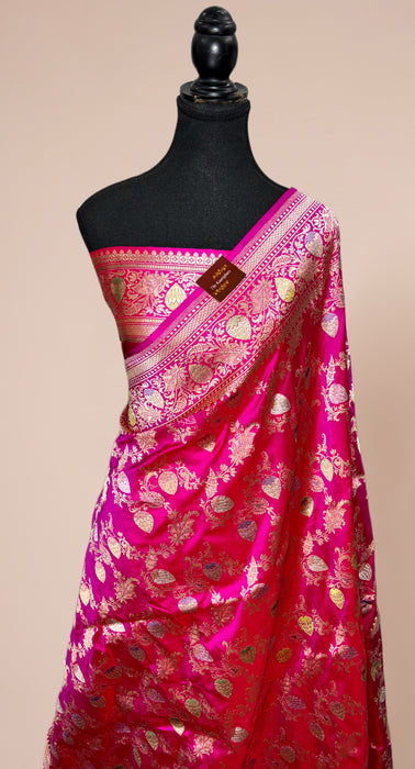 Ektara Rani Pure Katan Silk Banarasi Handloom Saree - Kadiyal Jangla