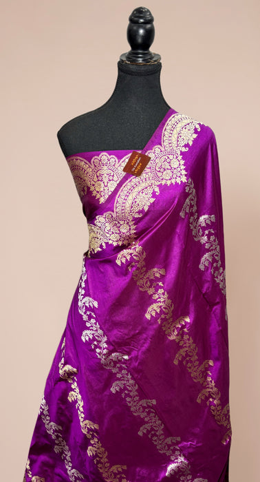 Pure Katan Banarasi Handloom Saree - Kadiyal Jaal Work