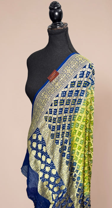 Pure Georgette Bandhani Banarasi Handloom Dupatta