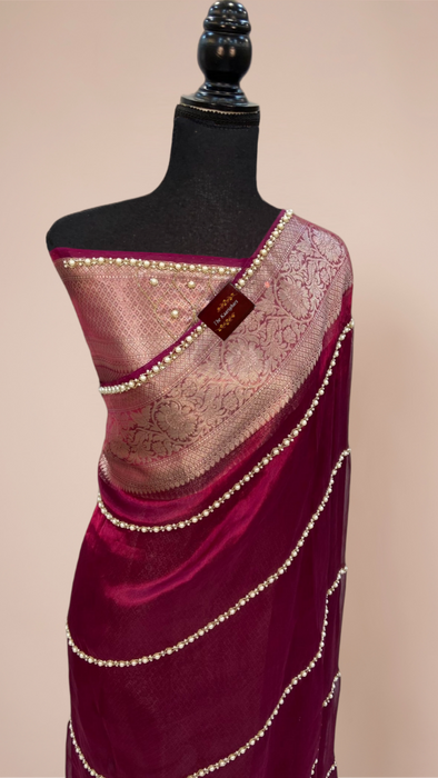 Pure Banarasi Tissue Handloom Saree - Handwork