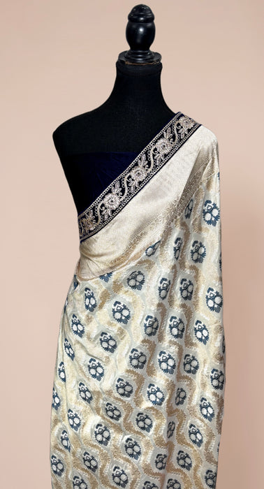 Pure Katan Banarasi Handloom Saree - All over Zardozi