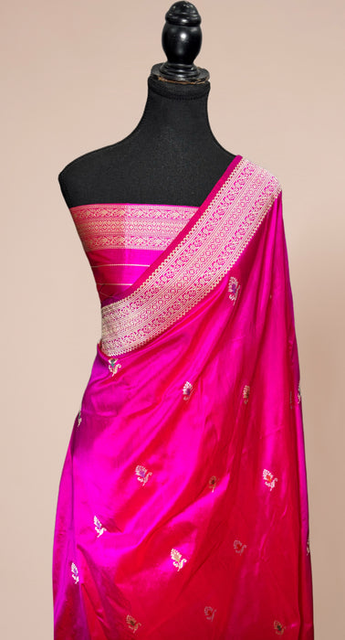 Rani Pure Katan Banarasi Handloom Saree - Sona Roopa motifs