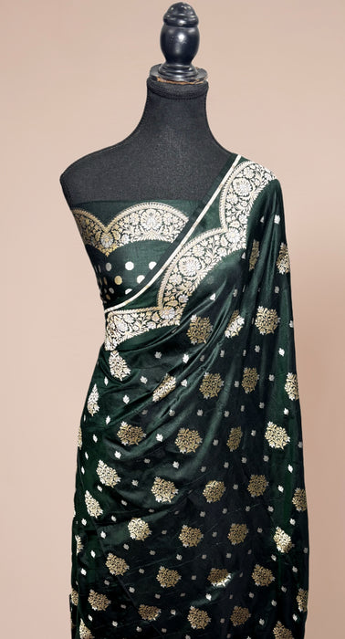 Pure Katan Banarasi Handloom Saree - Sona Roopa motifs