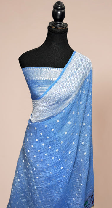 Pure Tussar Georgette Banarasi Handloom Saree - Designer Meenakari
