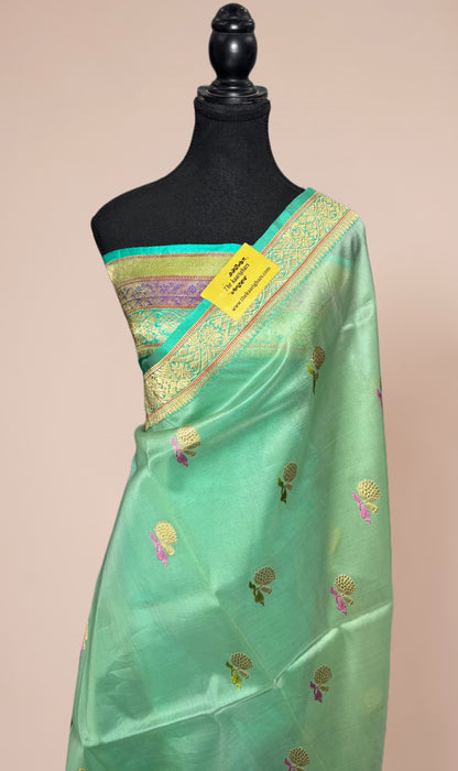 Pure Kora Banarasi Handloom Saree - Sona Meenakari Work