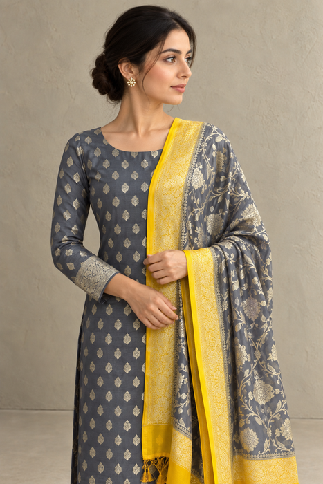 Pure Khaddi Georgette Banarasi Suit