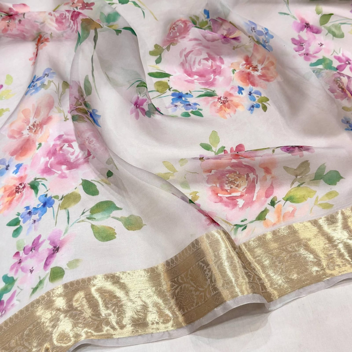 Pure Banarasi Organza Handloom Saree