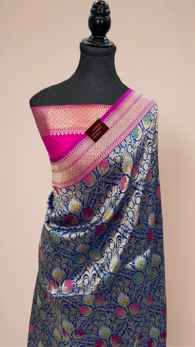 Ektara Pure Katan Silk Banarasi Handloom Saree - Kadiyal Jangla