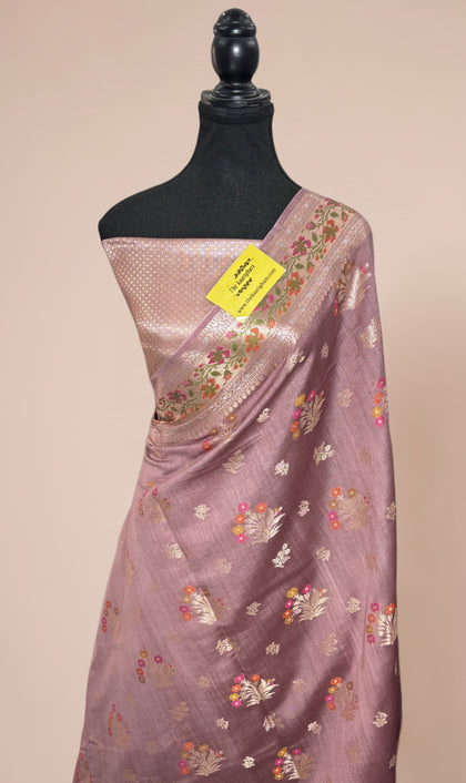 New Rose Pure Chiniya Banarasi Handloom Saree