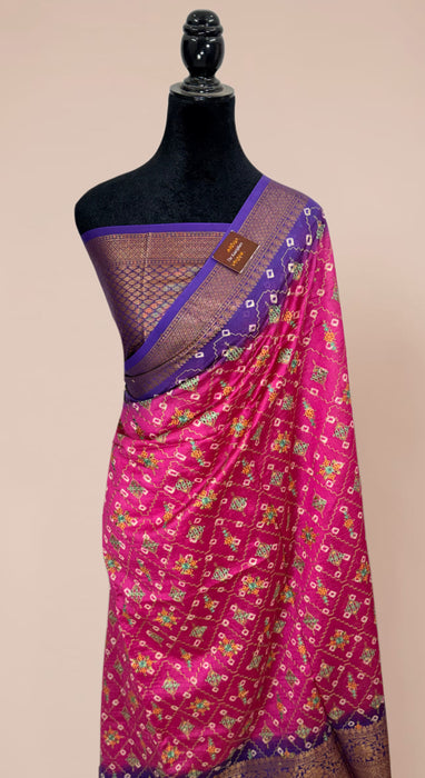 Rani Pure Cotton Banarasi Handloom Saree - All over Embroidery