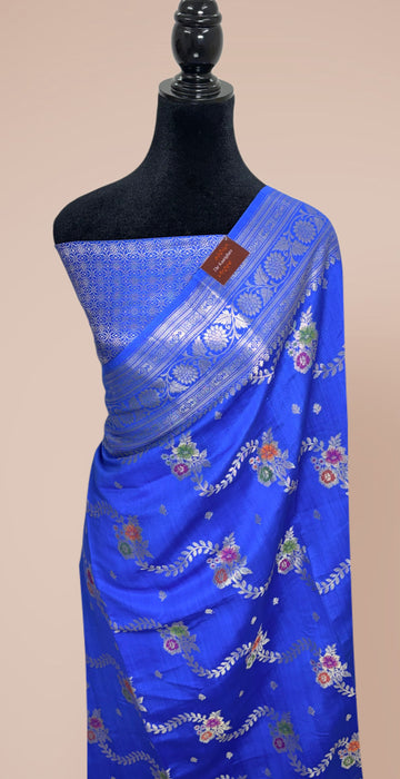 Royal Blue Pure Silk Banarasi Handloom Saree