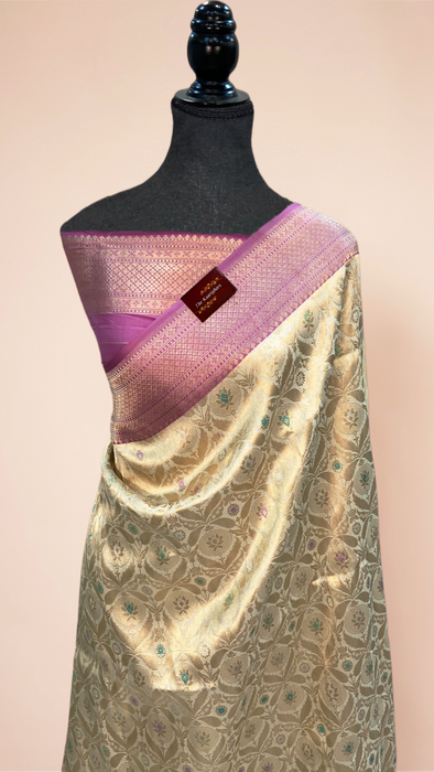 Ektara Pure Katan Silk Banarasi Handloom Saree - Kadiyal Jangla